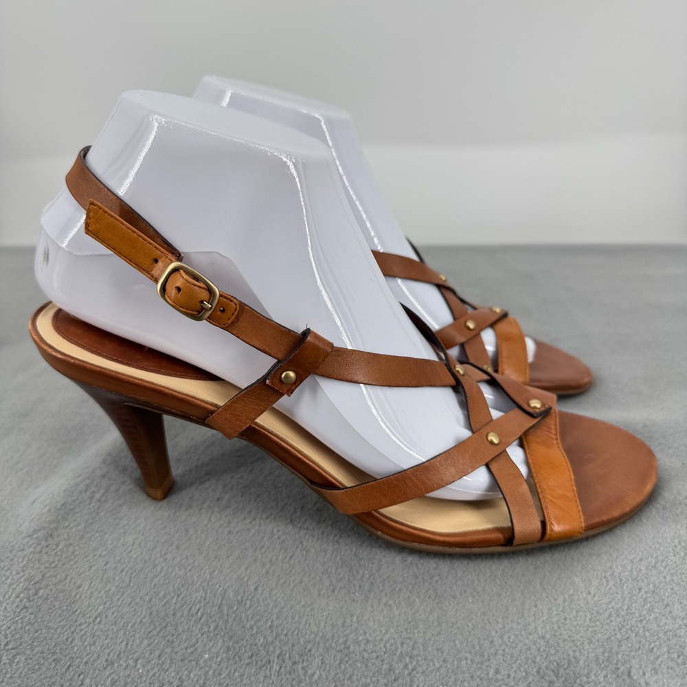 Cole Haan Air Vineyard Womens 9.5 B Brown Leather Nike Air Heel Sandals